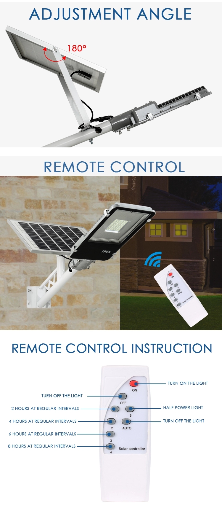 30W 50W Solar LED Street Light , Toothbrush Head Type Solar LED Street Lamp