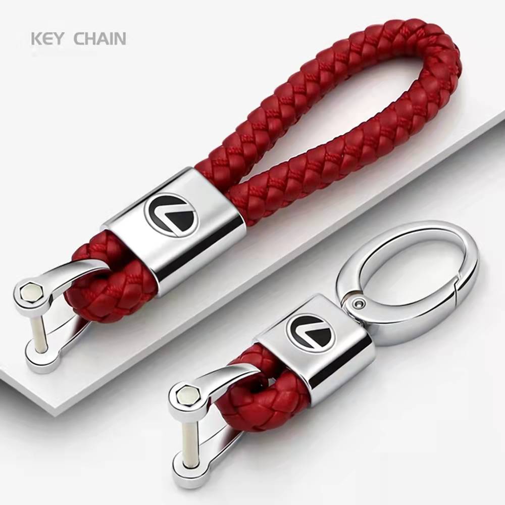 Fadeless Leather Car Keychain Holder Women Electro Galvanized Antioxidant