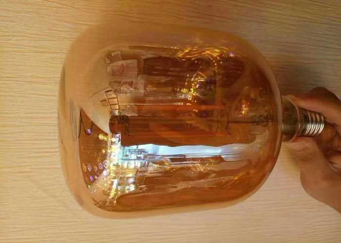 Customized Diy Filament Light Bulbs , Special Glass E27 Led Light Bulb 8w
