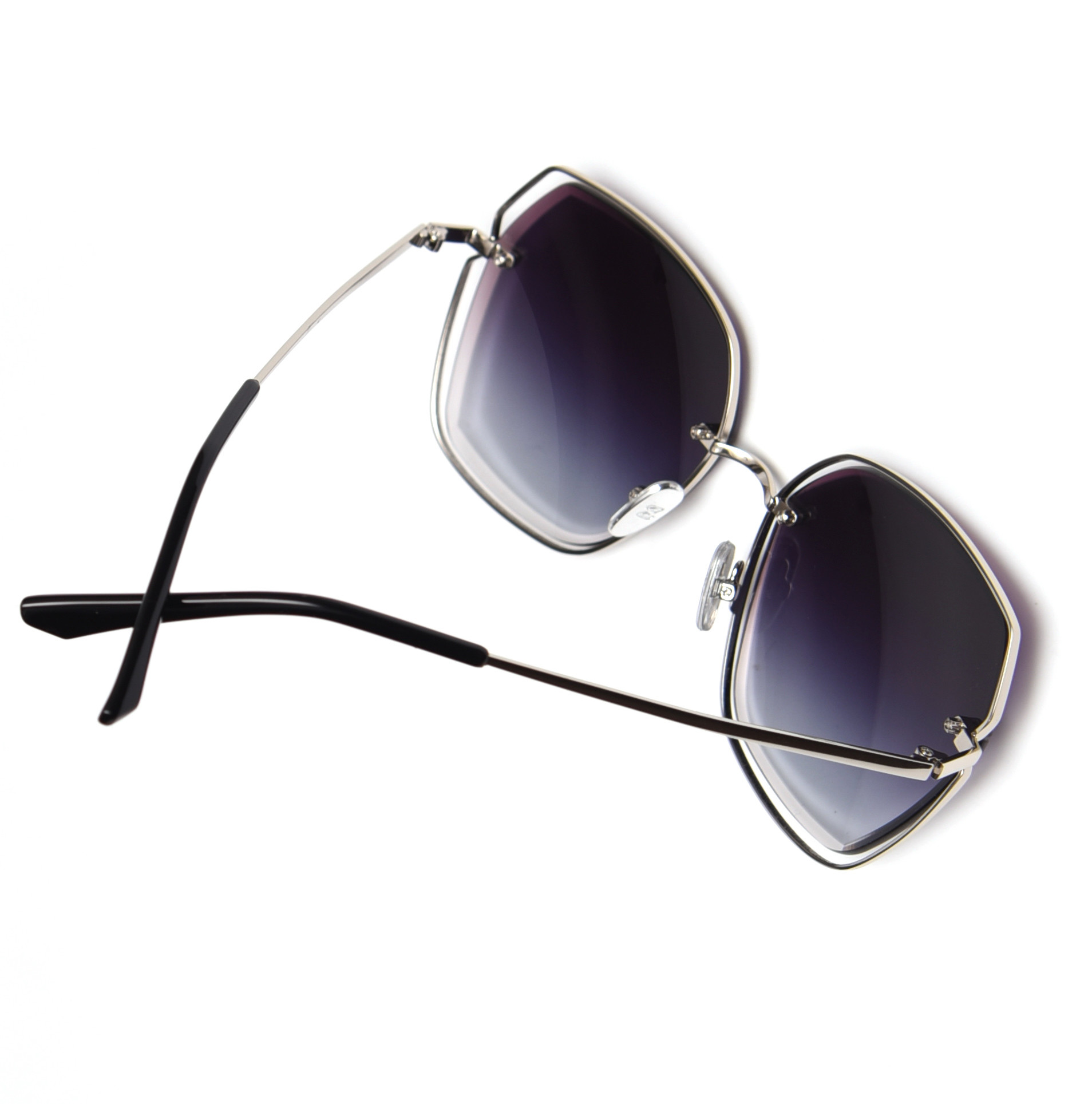 UV400 Gradient Lens Sunglasses Hollow Metal Frame Polarized