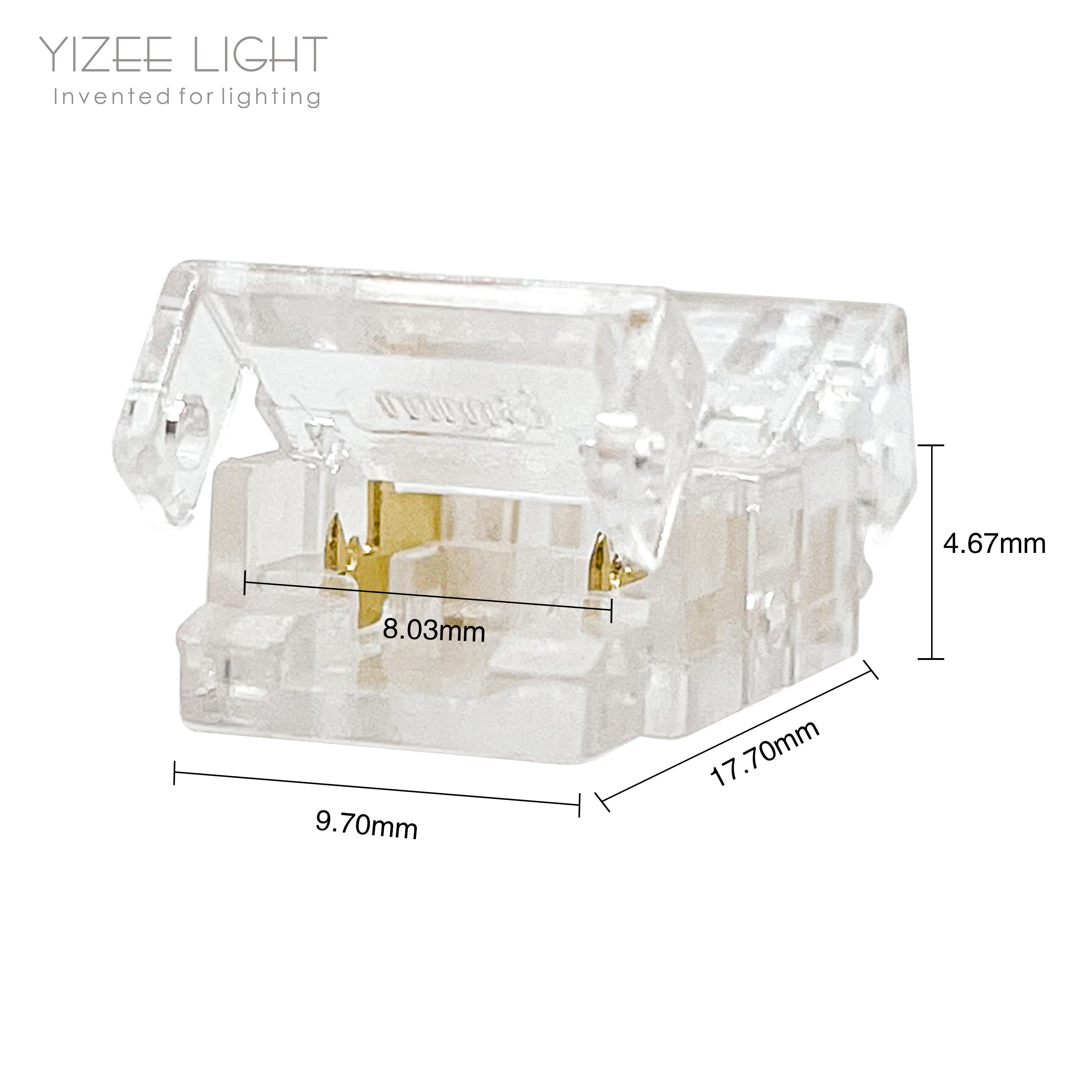 Free Welding 2 Pin LED Strip Connector With Transparent Clear Housing Color