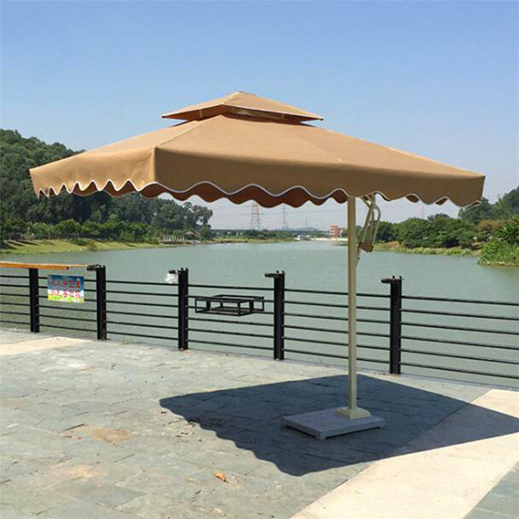 3m Large Cantilever Umbrella Red Garden Parasol With Base