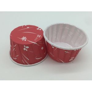 Buy cheap Romantic Flower PET Baking Cups Dark Red Cupcake Holders Customized Size product