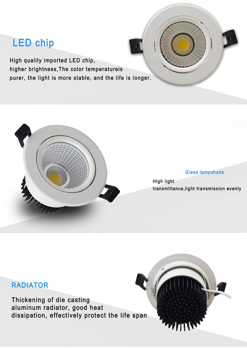 Warm White Indoor LED Downlights 7w Aluminum Lamp Body For Indoor Wall Cabinet