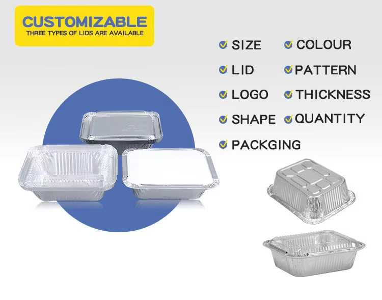 Large Supply Takeaway Food Packaging Container Aluminum Foil Pan Food Storage