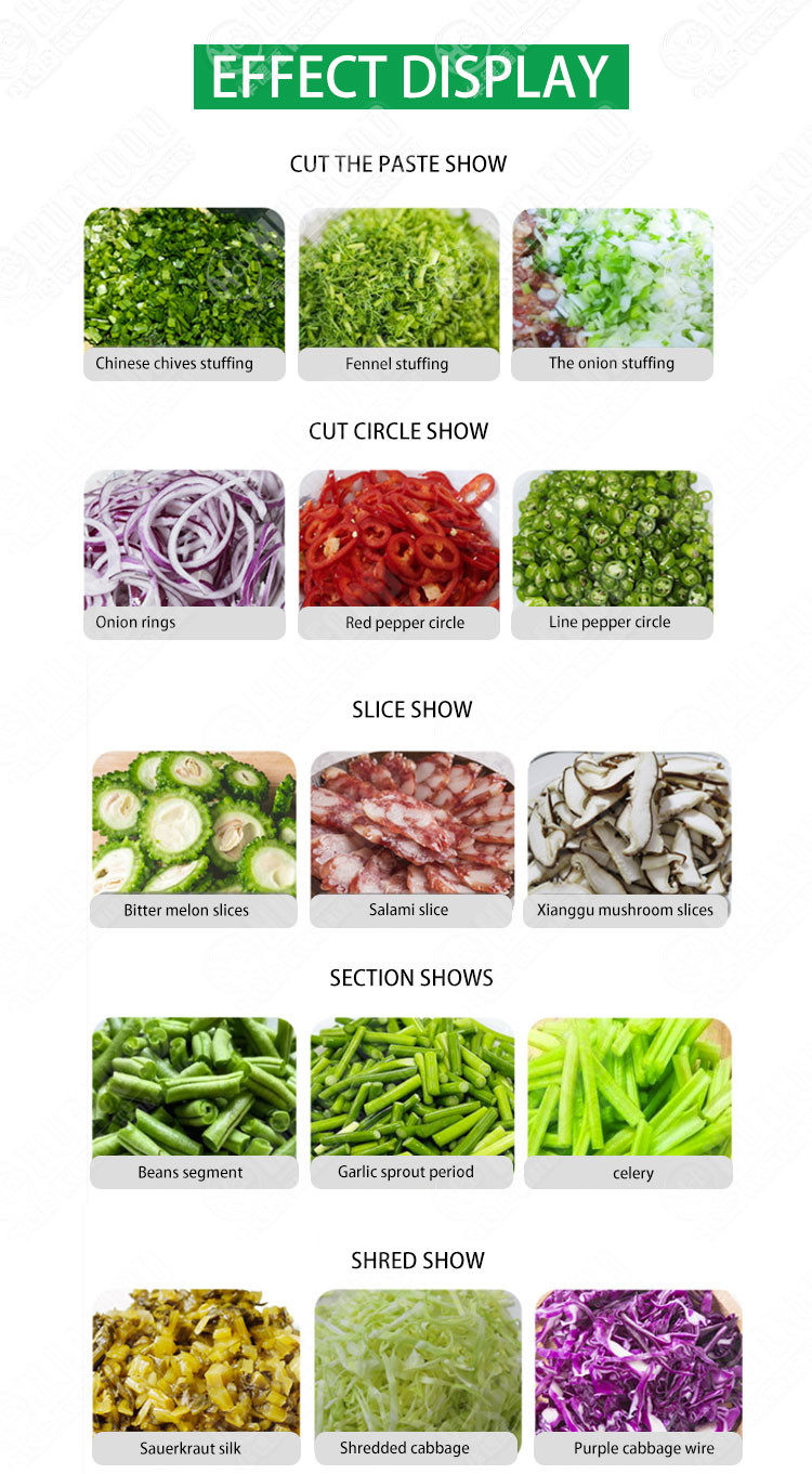 1000kg/h Multifunction Vegetable Cutting Machine Fruit And Vegetable Slicer Cutter