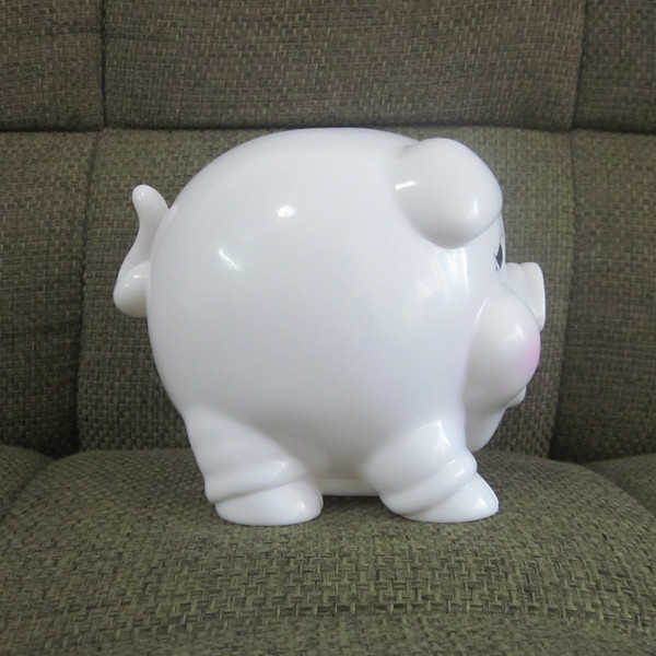 Happy cartoon pig PVC piggy bank money box promotional gift items made in shenzhen