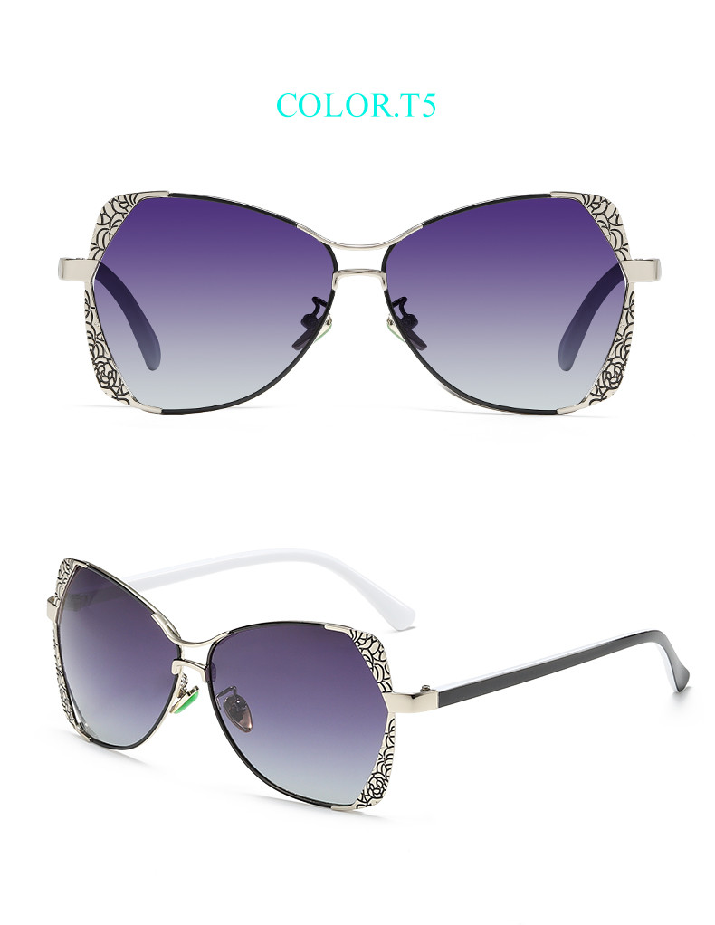 Retro Engraving 143MM Metal Frame Custom Polarized Sunglasses UV400