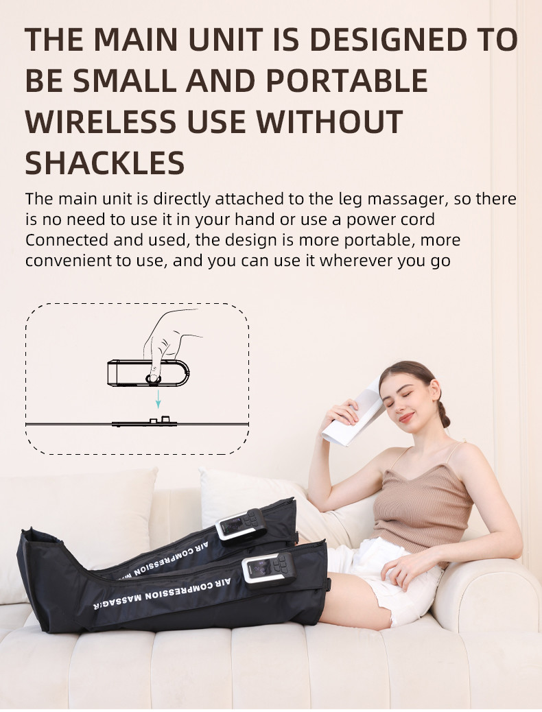 Full Leg Air Compression Calf Massager 5 Chamber 12V DC Sports Recovery