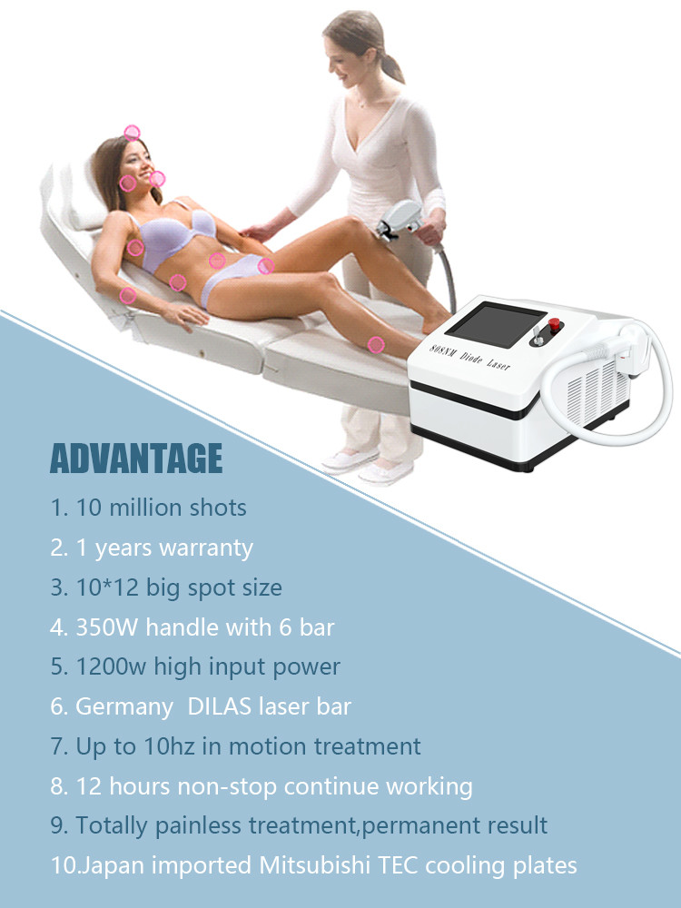 hot selling 1200W diode laser 808nm hair removal machine/Germany laser 6 bars hair removal device