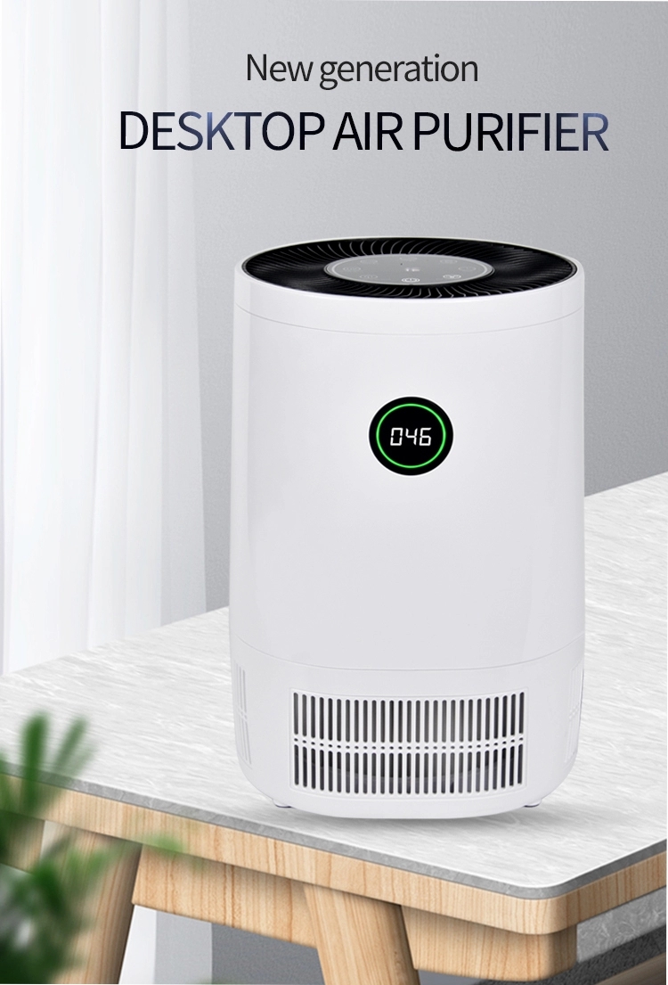 Portable Air Purifier for Home with H13 True HEPA & Active Carbon Filter, Desktop USB Air Cleaner with Filter Change