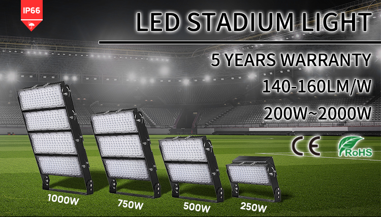 Heavy Duty LED Stadium Light 75000lm 500W Football Floodlight For Tennis Court