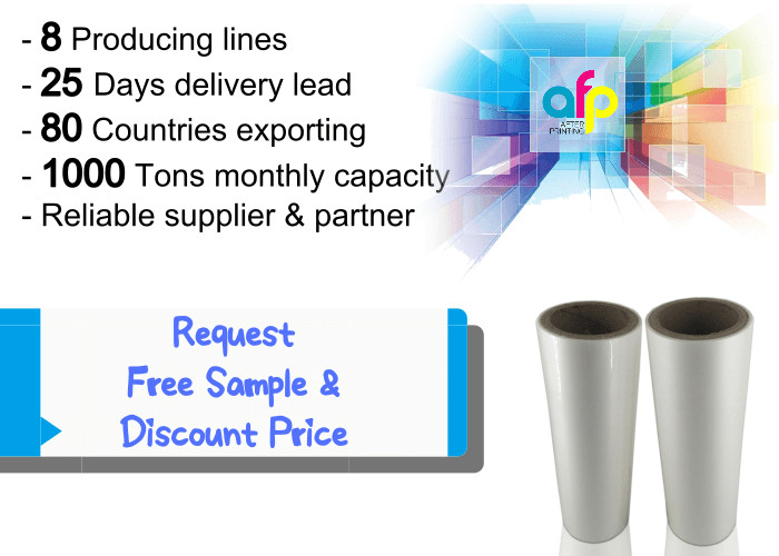 Glossy / Matte White BOPP Thermal Lamination Film FDA Certificate Passed