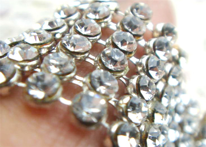 Crystal Sequin Mesh Fabric / Fine Metal Mesh Fabric For Interior Decoration