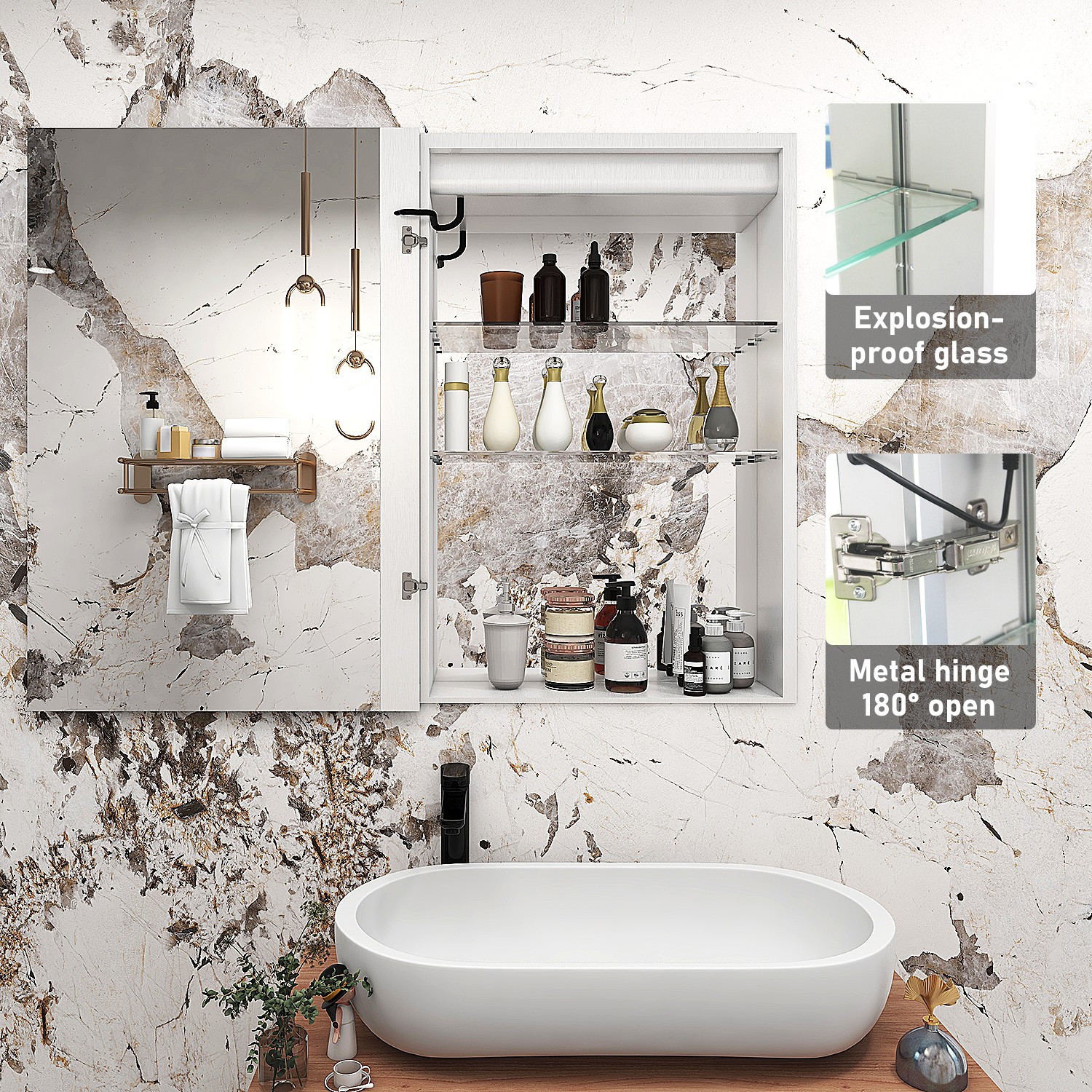 Rust Resistant Lighted Mirror TV Aluminium LED Backlit Bathroom Mirror