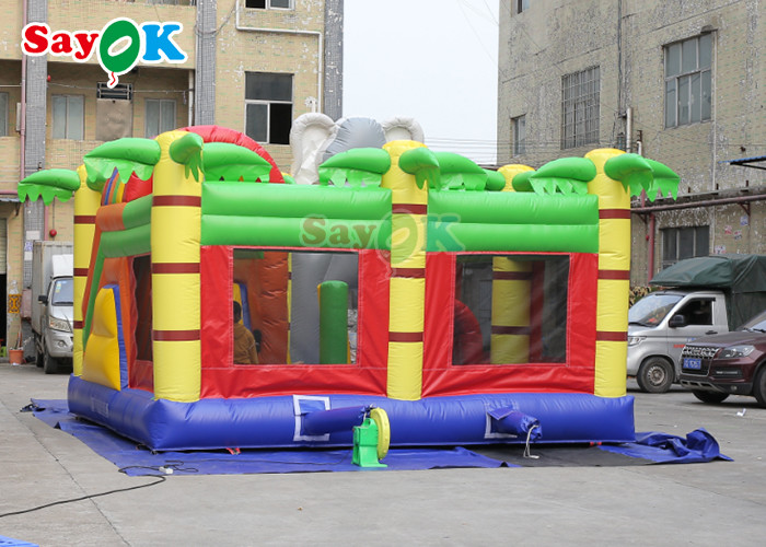 Cute Zoo Theme Inflatable Bouncing Castles Jumping House Inflable Bouncer Slide Games For Kids