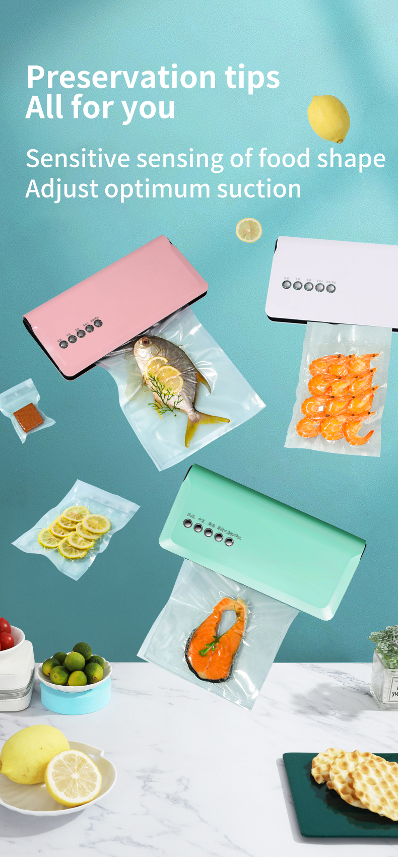 Portable Multifunctional Food Vacuum Sealer for Plastic Packaging Material 2.5 KG