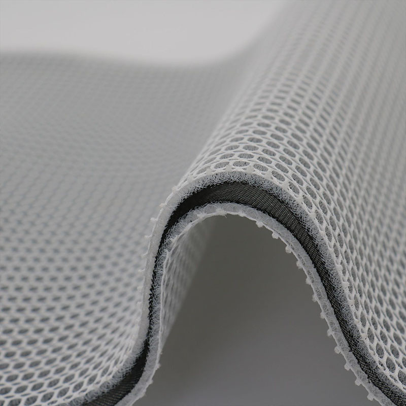 3mm Grey 3D Mesh Material 100 Percent Polyester Mesh Fabric Moisture Absorbent