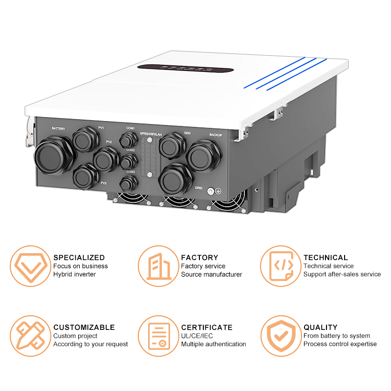 Single Phase Hybrid Solar Inverter , On/Off Grid Inverter with MPPT 8000W and 11000W 48V