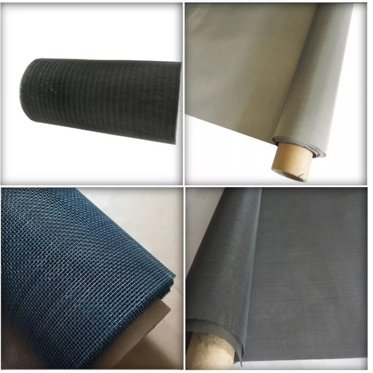 Twill Weave Pure Titanium Wire Mesh 100 200 Mesh Black