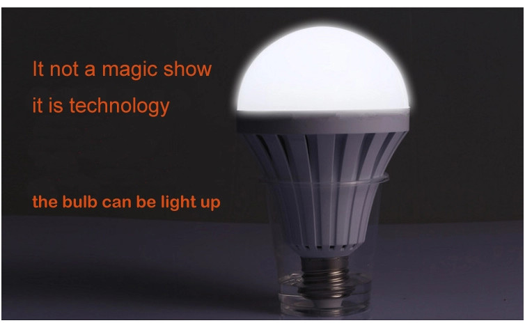Plastic Rechargeable Emergency LED Bulb , E27 9W Emergency Light Bulb