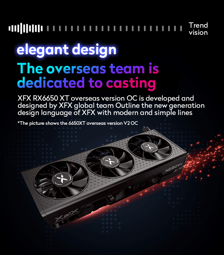 RX6650xt 8GB GPU Graphics Card GDDR6 128 Bits DP HDMI Gaming PC Video Card