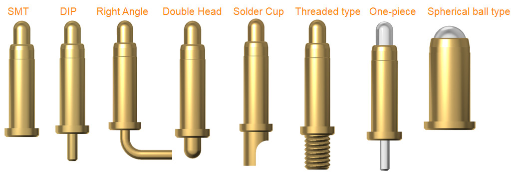 Stainless Steel / Brass Spring Loaded Header Pins DIP Spring Loaded PCB Test Pins With Gold Plating