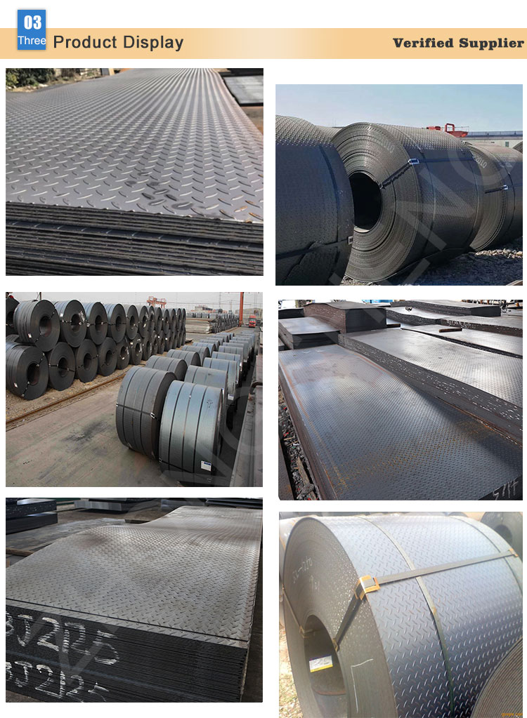 strength Steel Plate A36 Hot Rolled Steel Checkered Coils with 2.5mm 3.5mm 4.5mm Thickness