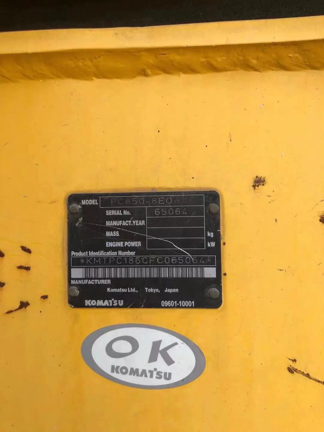 Original Hydraulic Pump 85 TON Komatsu PC850-8MO Excavator for Construction Site