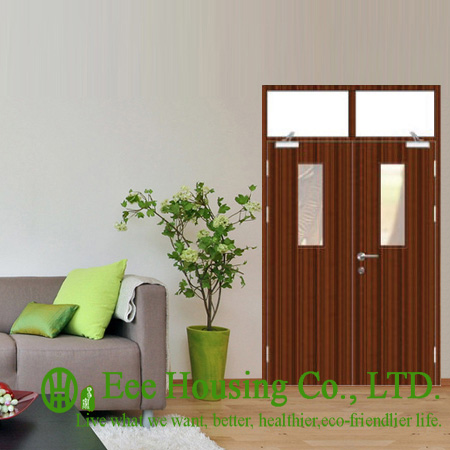 Inward Opening Steel Fire Rated Door with Glass Vision, With Top Fixed Glass Panel