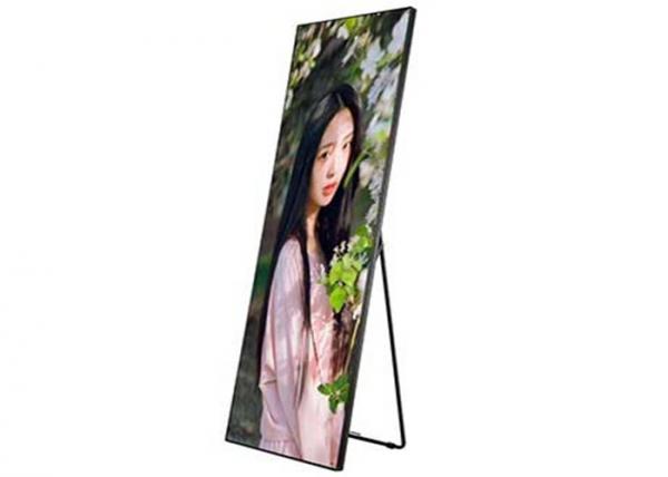 P2.5mm Floor Stand Poster LED Display, Portable LED Poster Board Full Color for exhibitions, Airports,Stations