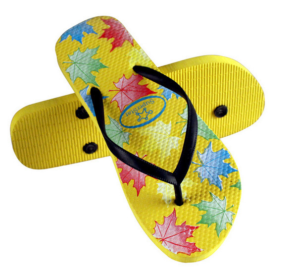 V strap full color printed Women Flip flops thongs slipers manufacturers