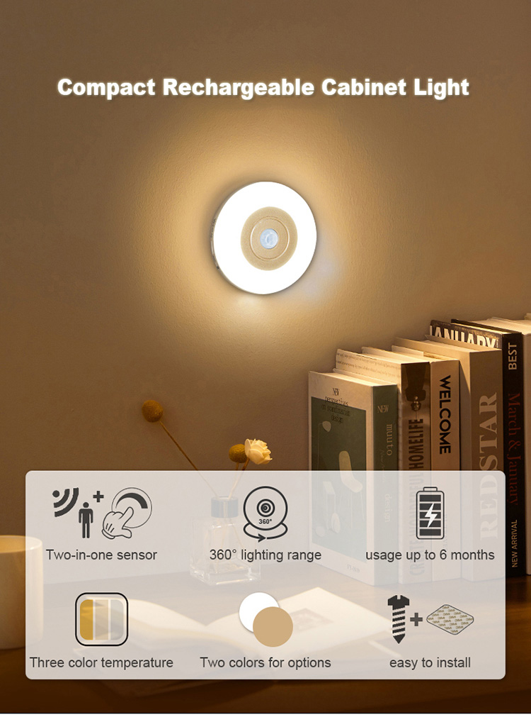 Wireless Wardrobe Motion Sensor LED Light 0.5W Motion Activated Closet Light