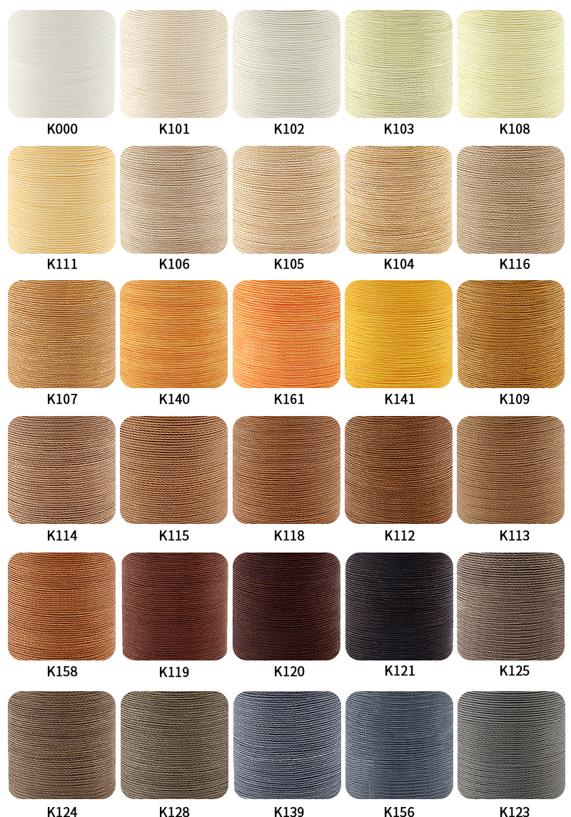 0.8mm 0.65mm Round Waxed High Strength Cored Sewing Thread for Leather Sewing Polyester