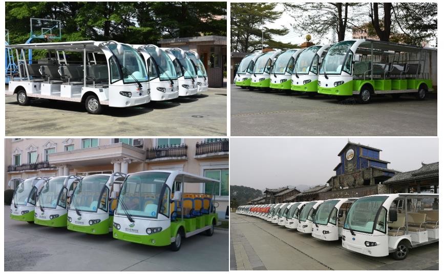 4 Wheel Electric Shuttle Bus Mini Electric Tourist Sightseeing Car With Hydraulic Braking System