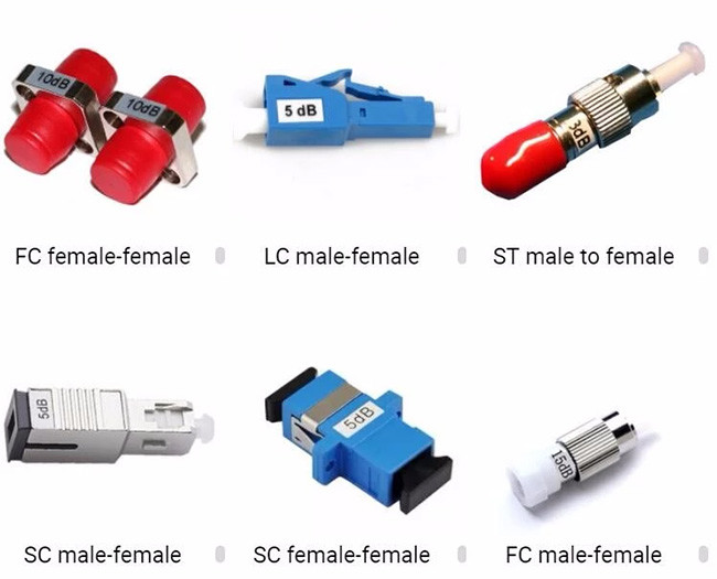 LC / UPC Fiber Optic Attenuator FC Connector Male to Female Plastic Material