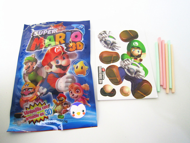 Super Mario Tasty Candy Powder With 3D Puzzle Mixed Fruit Flavor Candy Stick Sweets