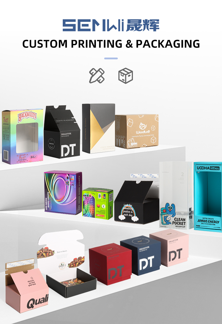 Custom Cardboard Shipping Boxes E Flute Eco-Friendly Durable Mailer Packaging Boxes For Wig