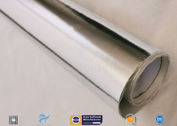 Moisture Proof 450g Durable Aluminium Foil Fiberglass Fabric Silver Laminated