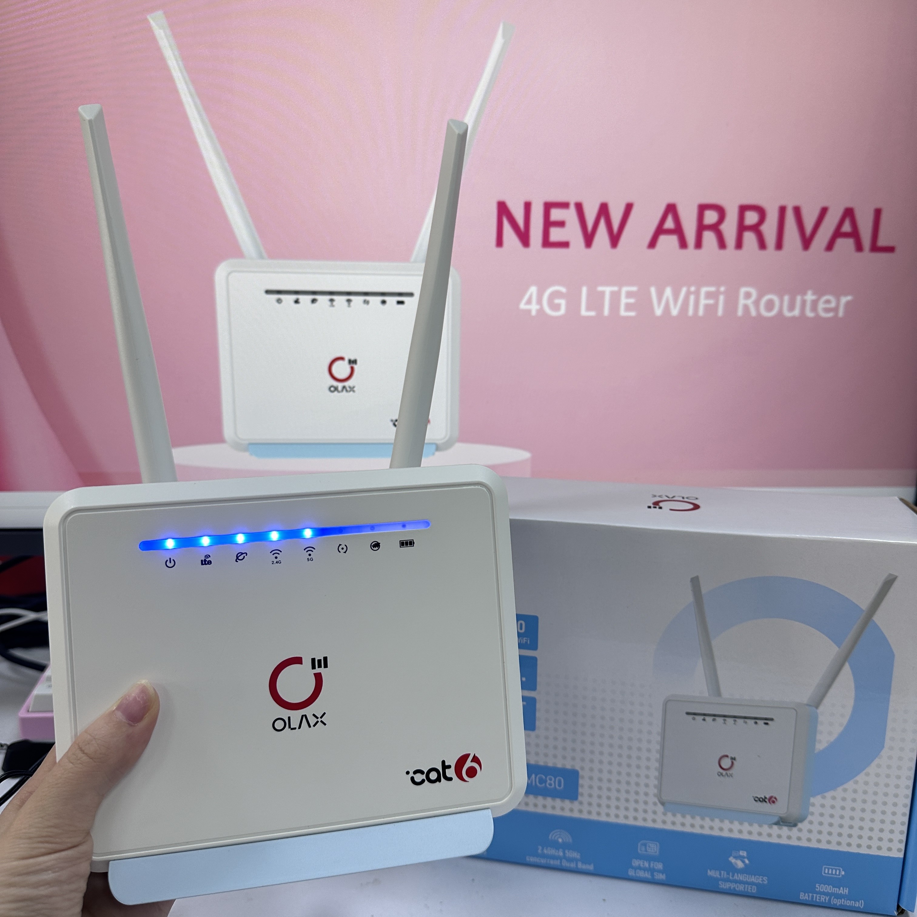 OLAX MC80 B1/3/7/8/20/28/38/40 /41 4 Lan Ports 4G Universal wifi router for internet connection