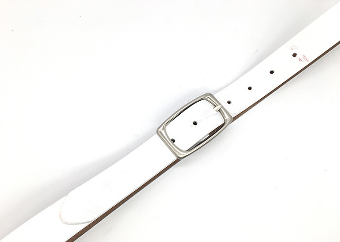 Simplicity Womens Genuine Leather Belt Polished Golden And Black Metal Buckle