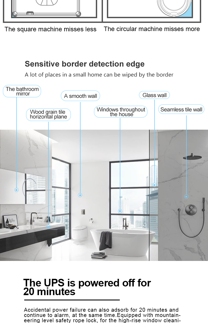 Custom Label Dual Ultrasonic Spray Glass Window Cleaner Robot for Smart Home Cleaning