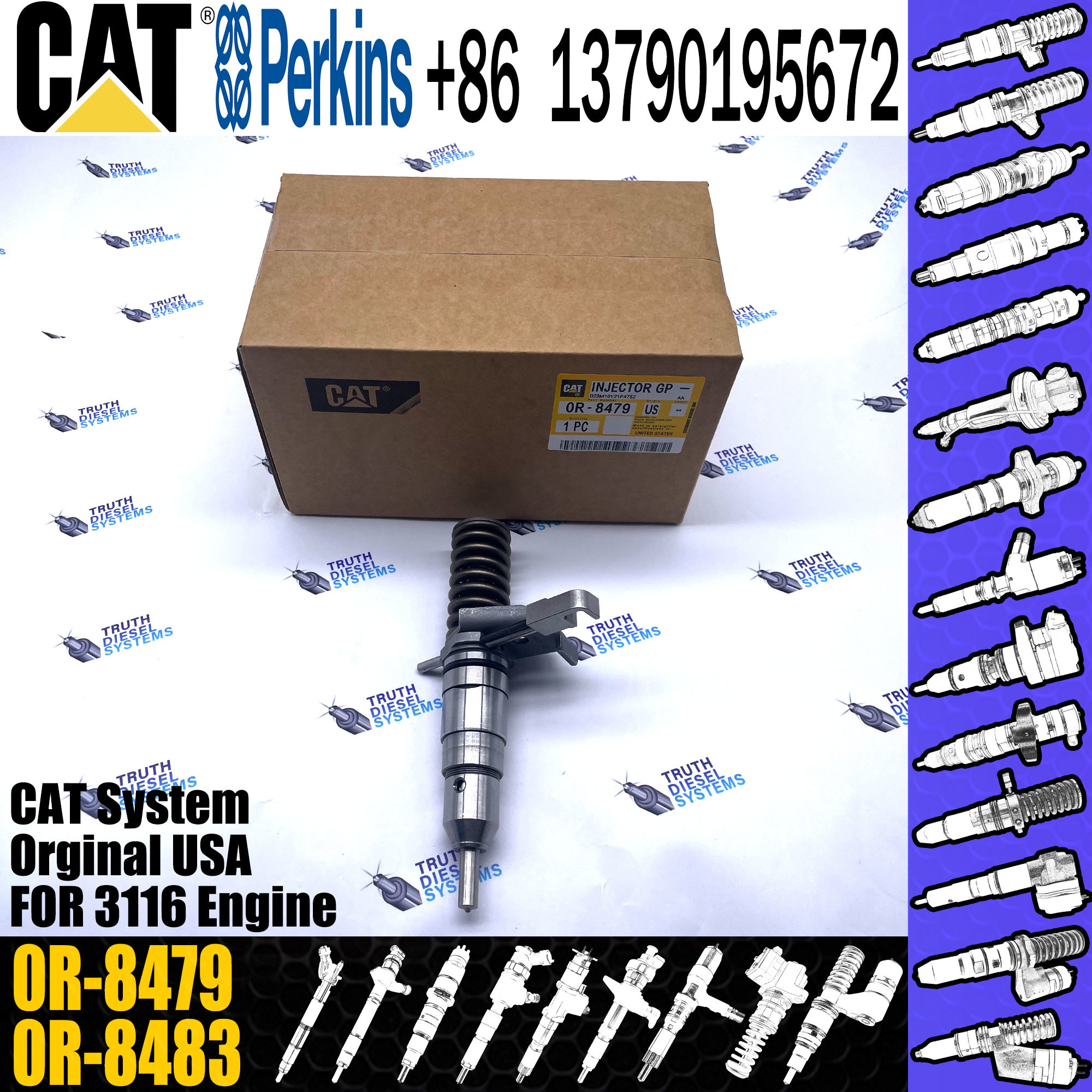 3116 Engine Injector Assy 127-8205 1278205 common rail injector 0R-8479 for CAT Diesel Engine