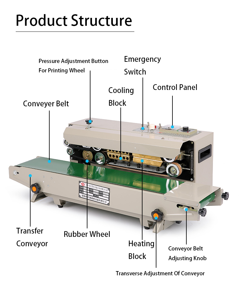 Plastic Bag Automatic Continuous Sealing Machine Electric Easy To Operate