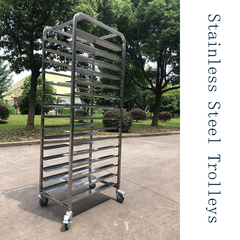RK Bakeware China-Mackies Flatpack Z Frame Nesting Stainless Steel Trolley For Bakery Production