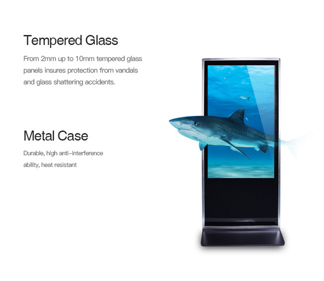 65 Inch Digital Signage Freestanding Infrared Touch Digital Display