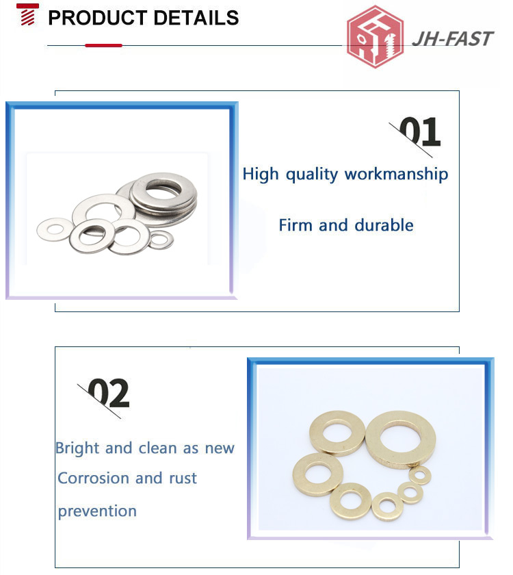 100% Inspection Flat Washer DIN125 Made of Spring Steel for M4 M5 M6 M10 M14 Sizes