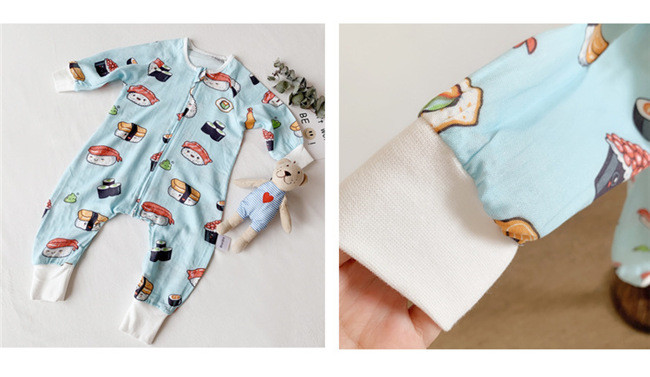 Eco Friendly Muslin Baby Pajamas Baby Shower Printed 100% Cotton Material
