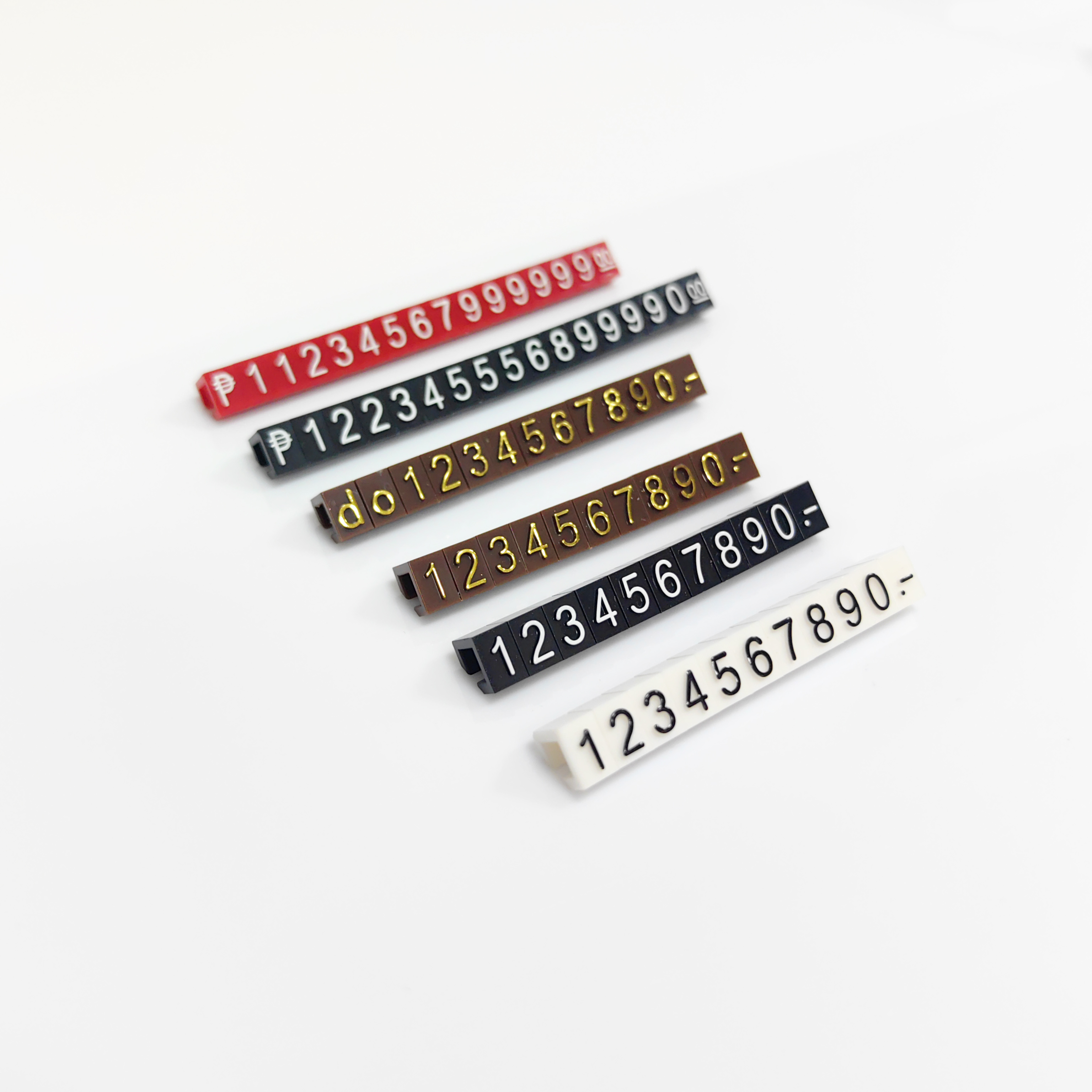 Wallet Stores Plastic Tags Holder Black Base White Text Pricing Cube Jewelry Display Rack