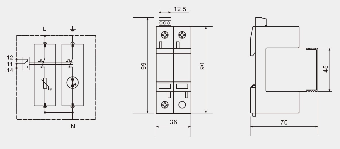 Ac Spd Surge Protective Device Lightning Arrester Single Phase